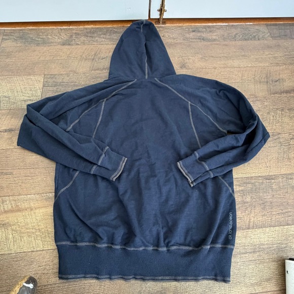 ALO Yoga Zip Up Hoodie Sweatshirt Blue Organic Women's XXL - Picture 2 of 11